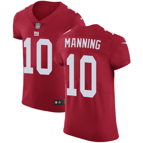 Nike Giants #10 Eli Manning Red Alternate Men's Stitched NFL Vapor Untouchable Elite Jersey - Click Image to Close